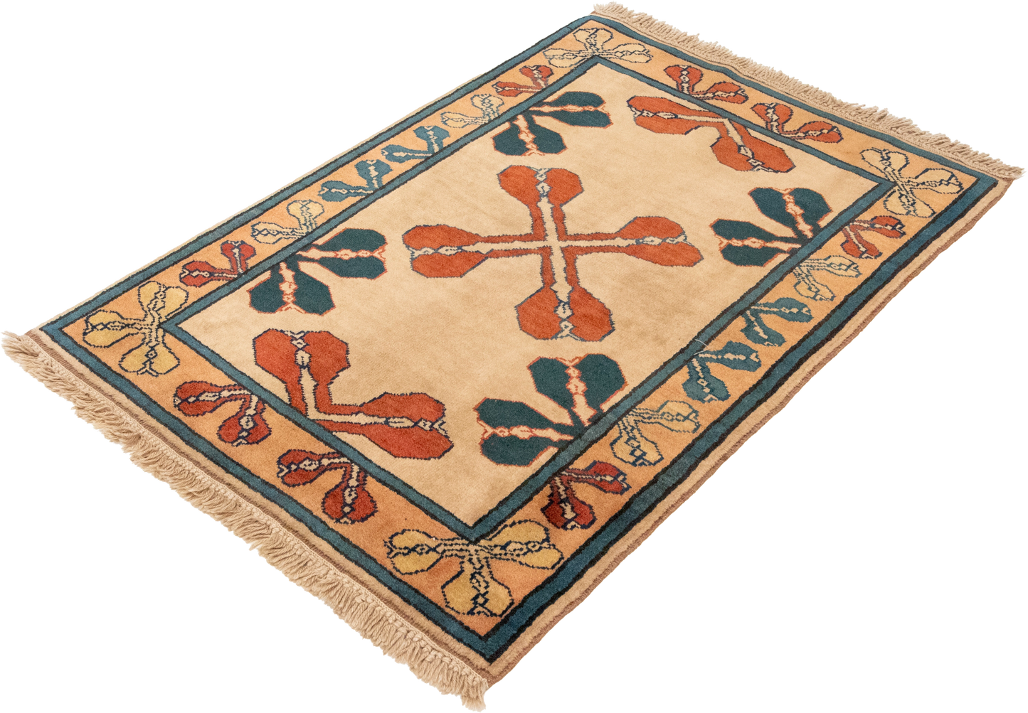 W 3.1 L 4.4 Kazak 100% Wool Hand-Woven Geometric Design - 51744