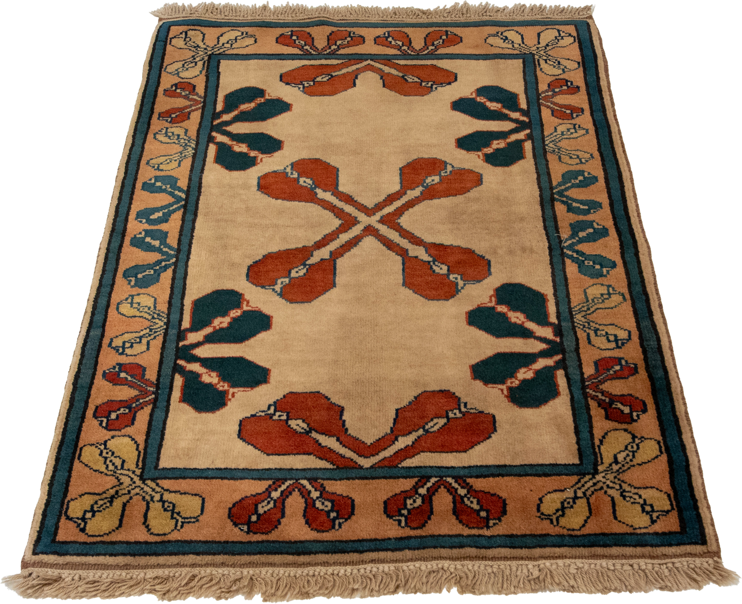 W 3.1 L 4.4 Kazak 100% Wool Hand-Woven Geometric Design - 51744