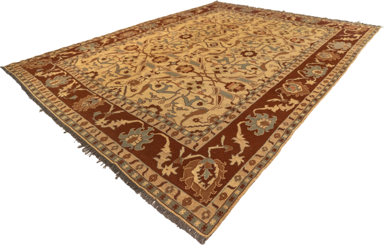 W 9.1 - L 12.1 - Sumak Fine All Over Rectangle - Finest Hand-Made Quality Wool - 51779