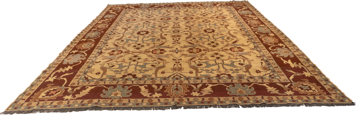 W 9.1 - L 12.1 - Sumak Fine All Over Rectangle - Finest Hand-Made Quality Wool - 51779