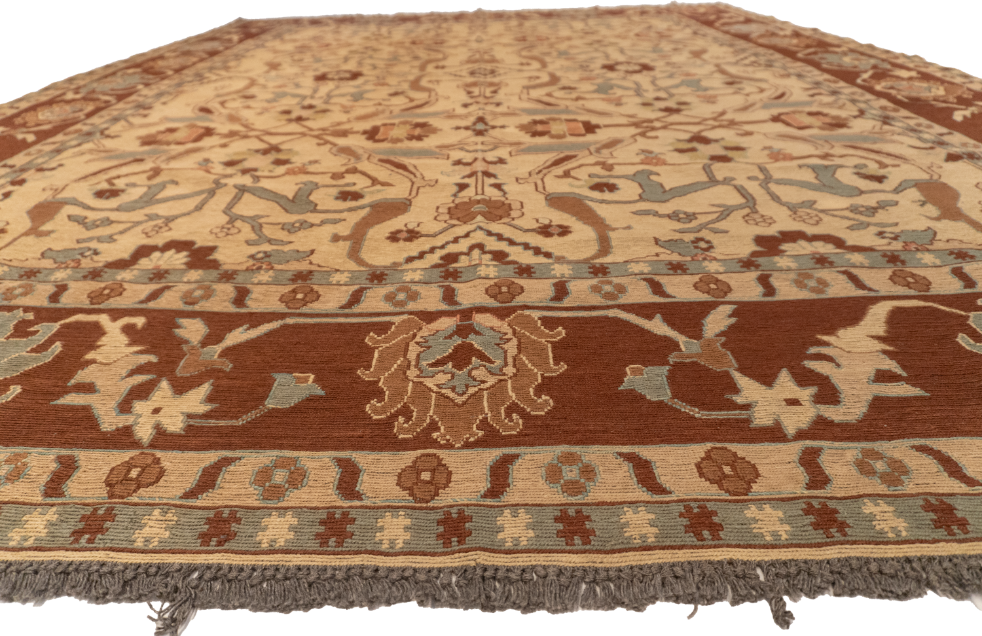 W 9.1 - L 12.1 - Sumak Fine All Over Rectangle - Finest Hand-Made Quality Wool - 51779