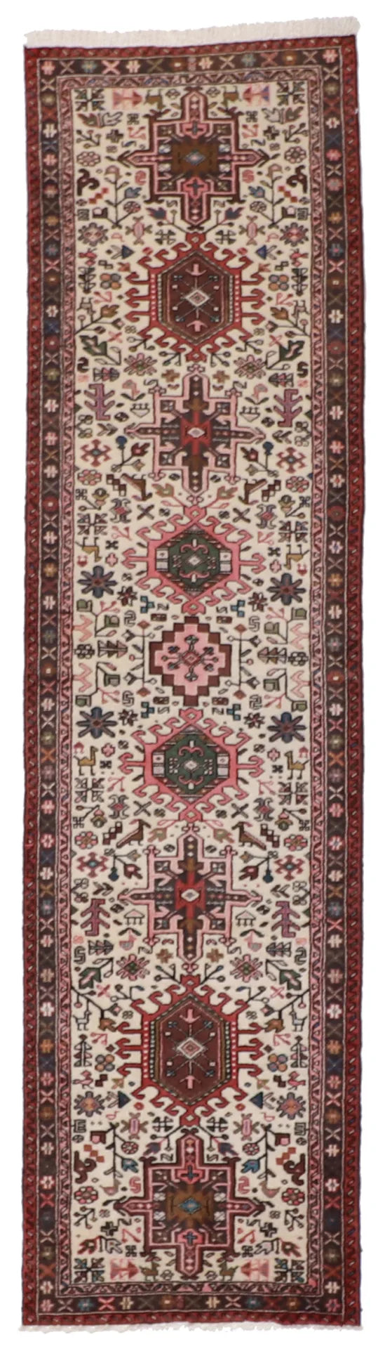 2.7 x 9.7 - Karajeh Wool Geometric Rectangle - Hand Woven Rug — 51794