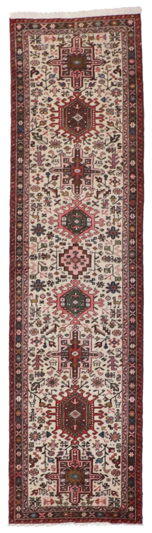 2.7 x 9.7 - Karajeh Wool Geometric Rectangle - Hand Woven Rug — 51794