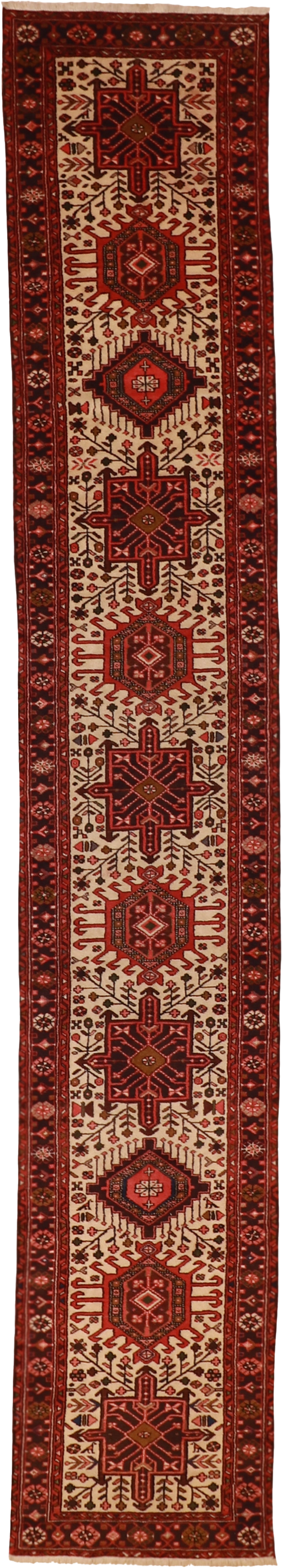 W 2.7 L 15 Karajeh Runner 100% Wool Hand-Woven Geometric Design - 52027