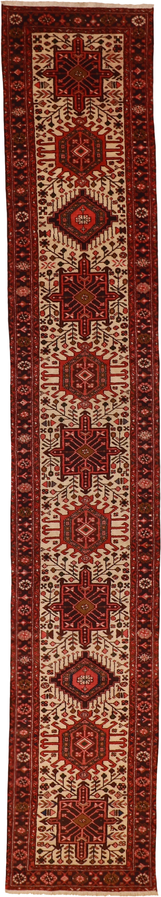 W 2.7 L 15 Karajeh Runner 100% Wool Hand-Woven Geometric Design - 52027