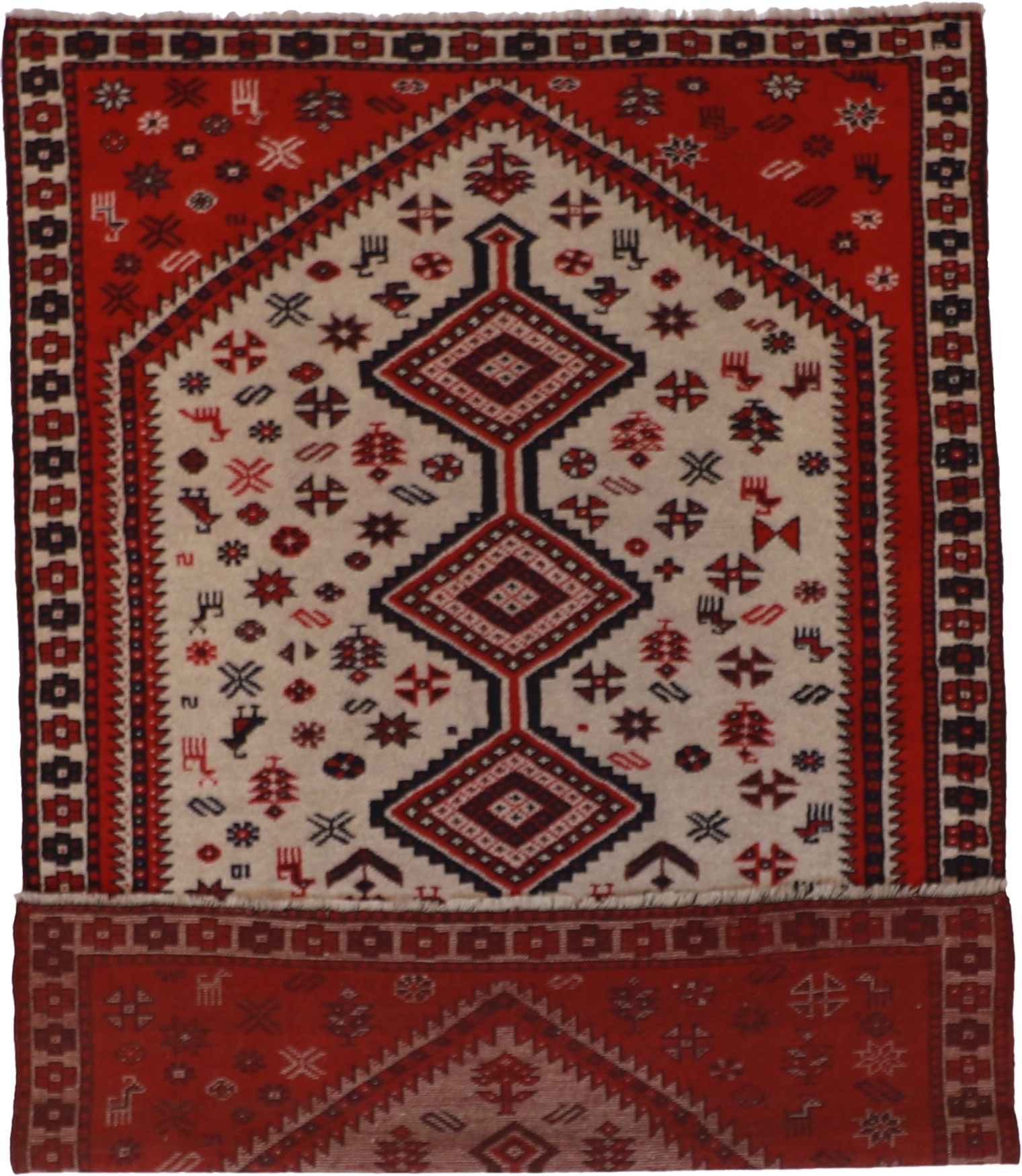 W 6.3 L 9.1 Gashgaie 100% Wool Handmade Geometric Design - 52045