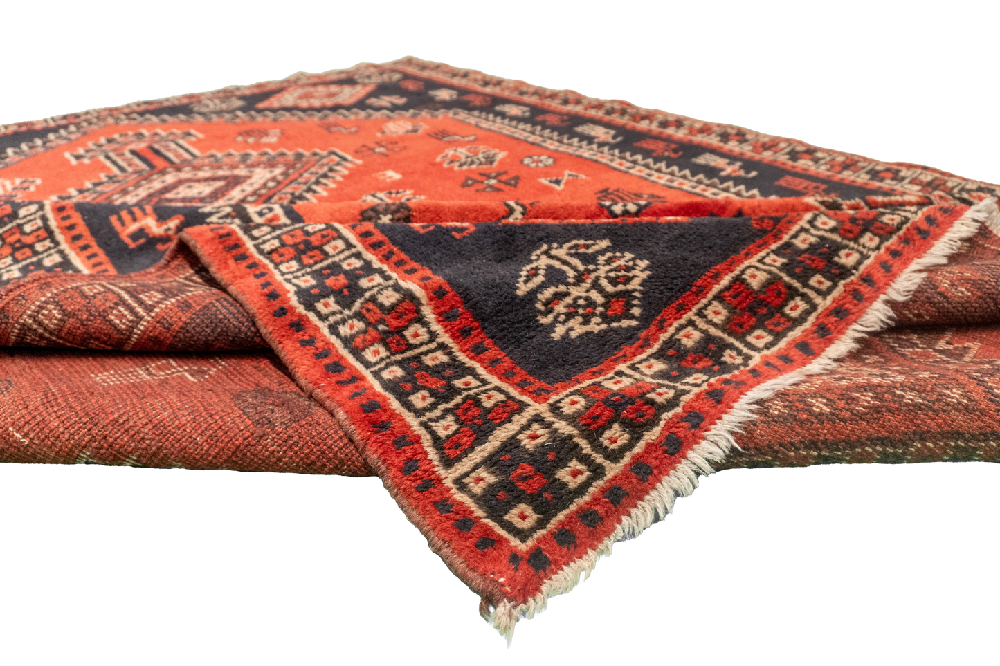 W 6.7 L 9.3 Gashgaie 100% Wool Hand-Woven Geometric Design - 52046