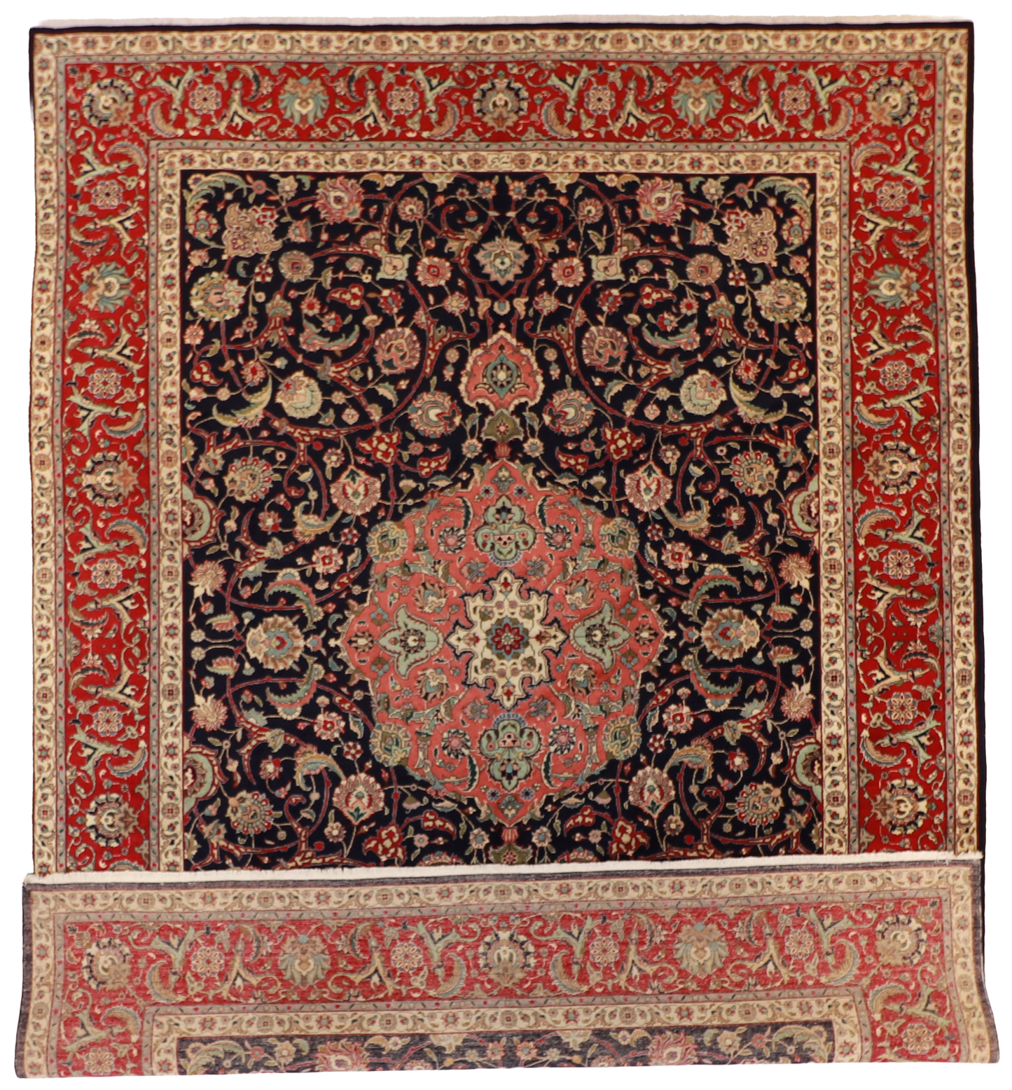 W 9.8 L 12.8 Tabriz 100% Wool Hand-Woven Allover Design - 52069