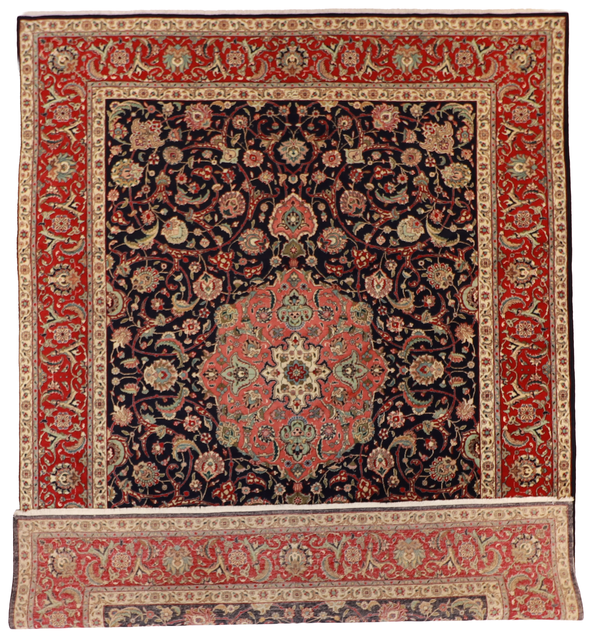 W 9.8 L 12.8 Tabriz 100% Wool Hand-Woven Allover Design - 52069