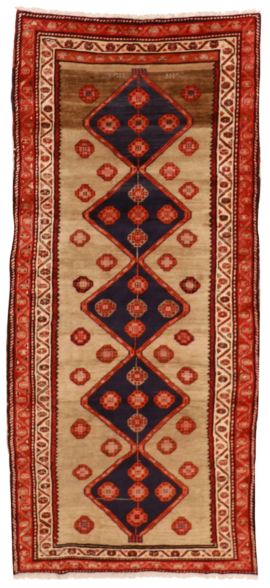 W 4.6 - L 9.11 - Azerbaijan Wool Geometric Rectangle - Hand Woven Rug - 52076
