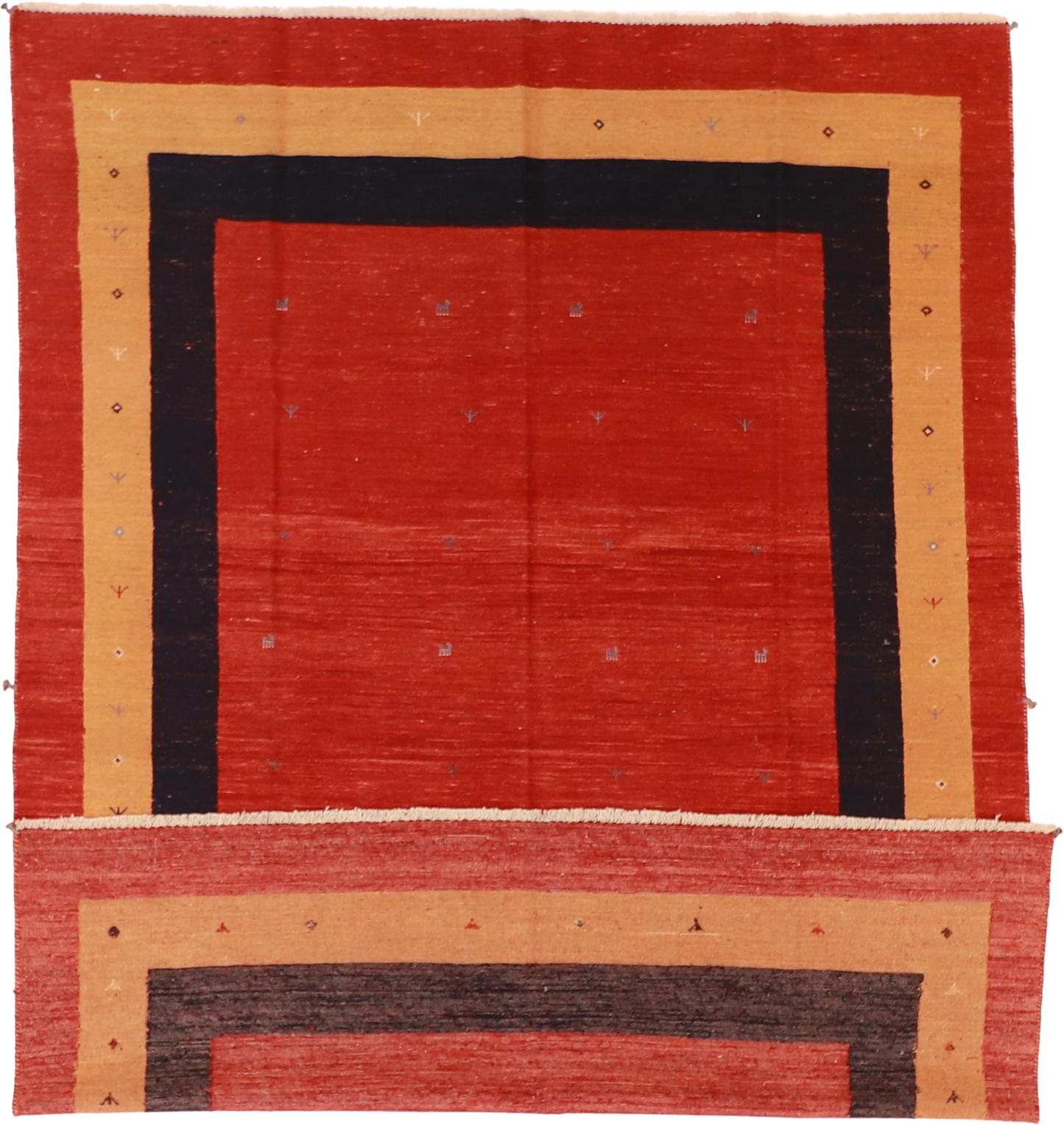 W 6.8 L 9.4 Sumak 100% Wool Hand-Woven All-Over Design - 52131