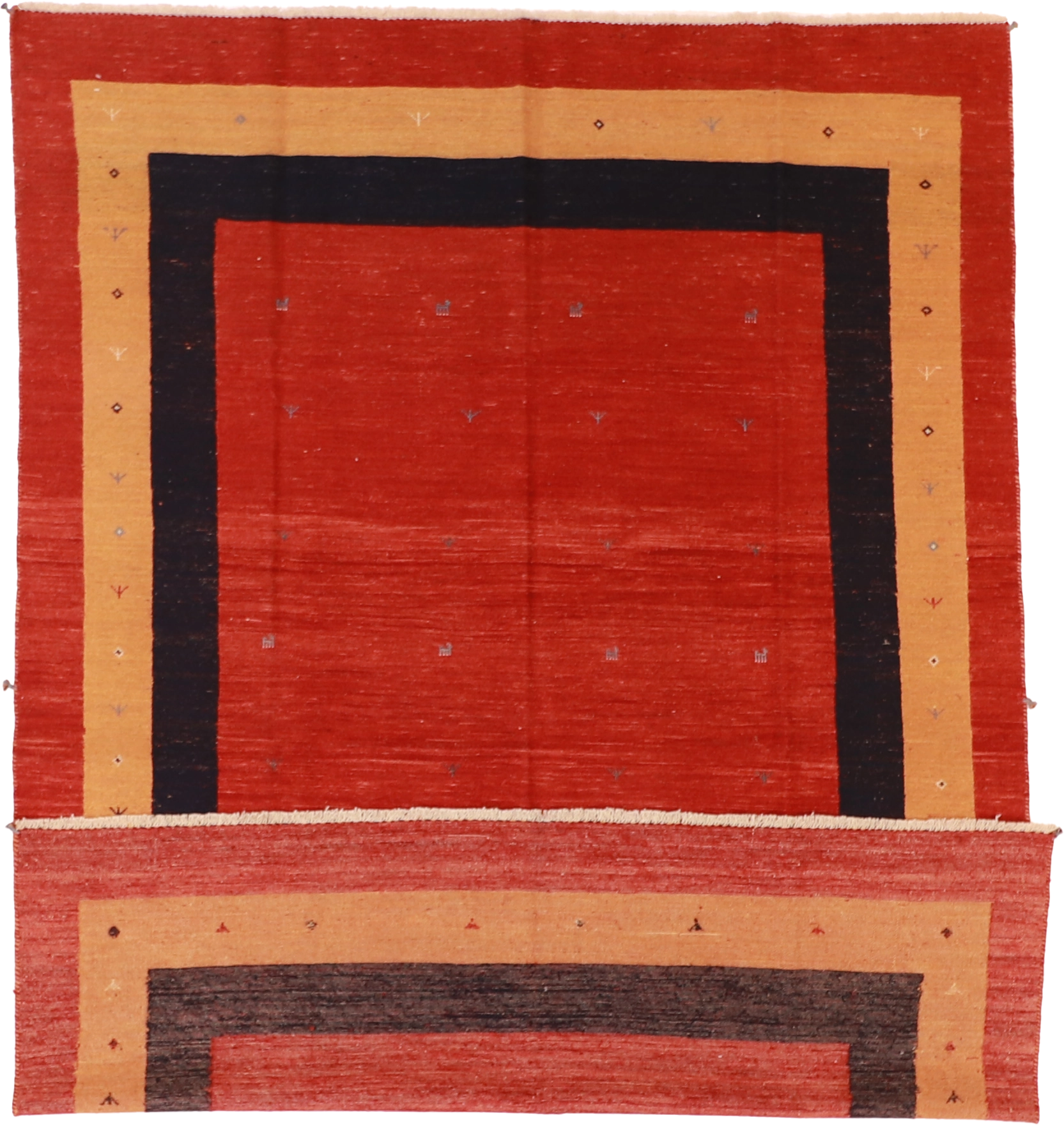 W 6.8 L 9.4 Sumak 100% Wool Hand-Woven All-Over Design - 52131