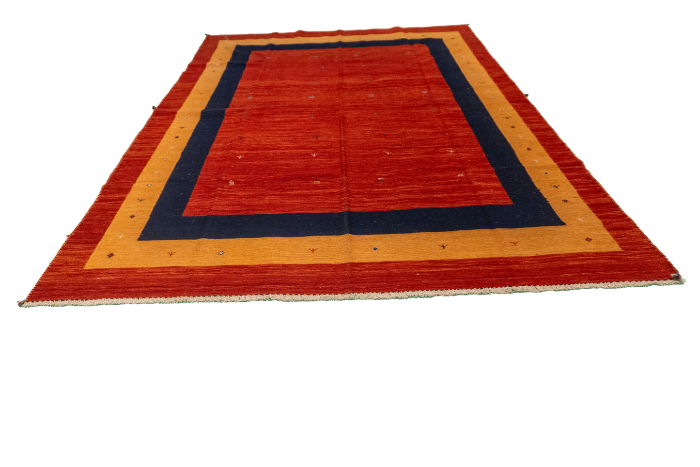 W 6.8 L 9.4 Sumak 100% Wool Hand-Woven All-Over Design - 52131