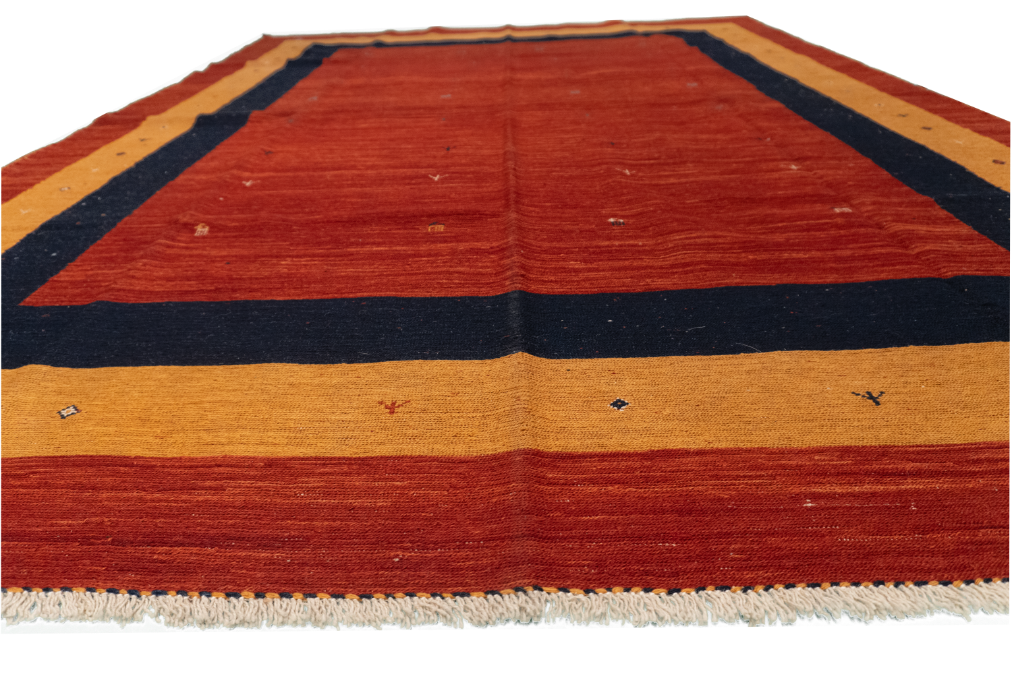 W 6.8 L 9.4 Sumak 100% Wool Hand-Woven All-Over Design - 52131
