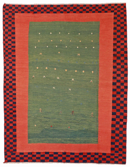 W 6.10 - L 8.11 - Soumak Wool Moden Rectangle - Finest Hand-Made Quality Wool - 52137