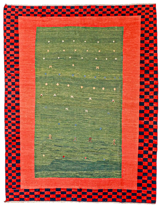 W 6.10 L 8.11 Soumak 100% Wool Hand-Woven Geometric Design - 52137