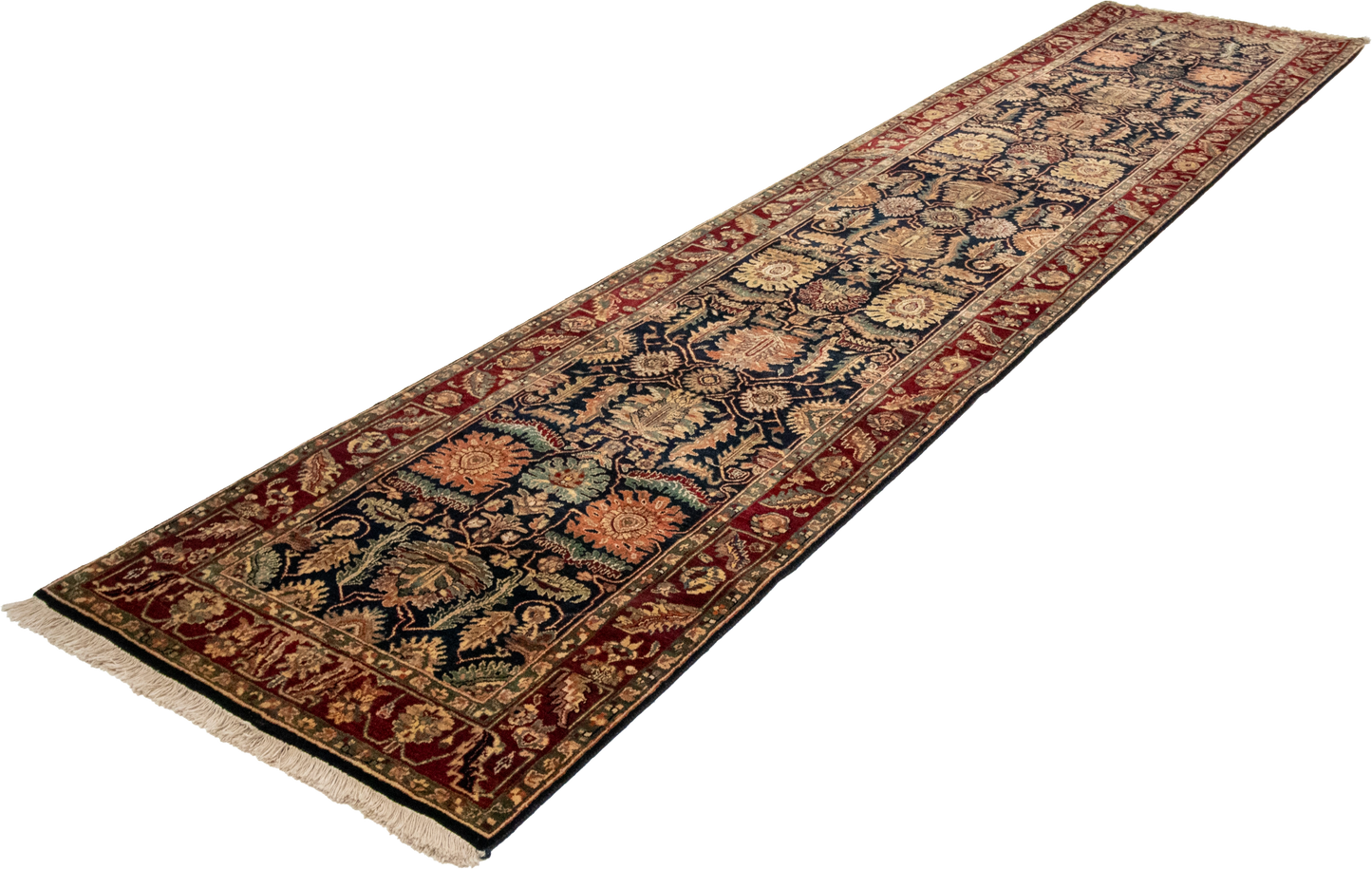 W 3 L 13.3 Sh Abbas Runner 100% Wool Hand-Woven All-Over Design - 52185