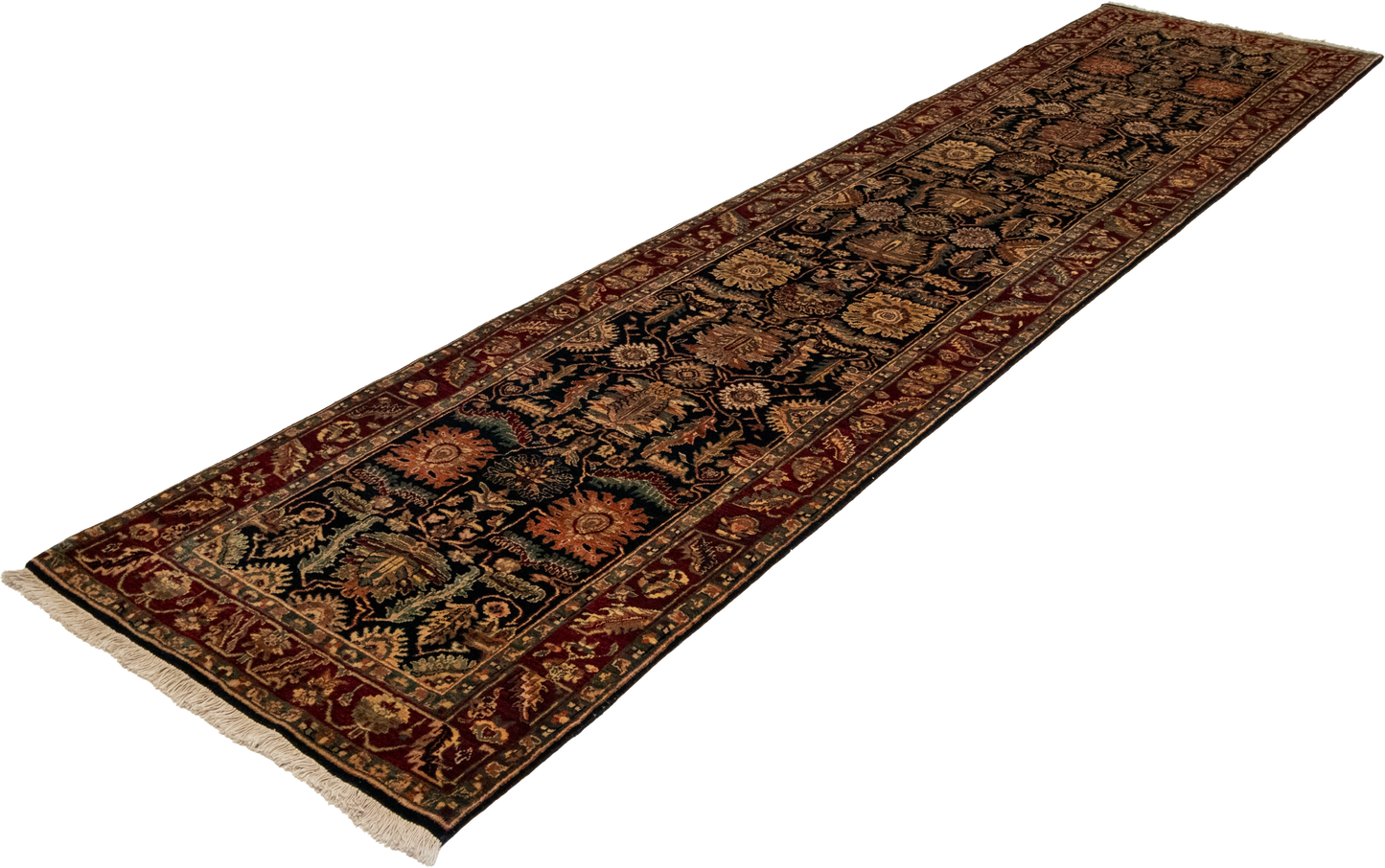 W 3 L 13.3 Sh Abbas Runner 100% Wool Hand-Woven All-Over Design - 52185
