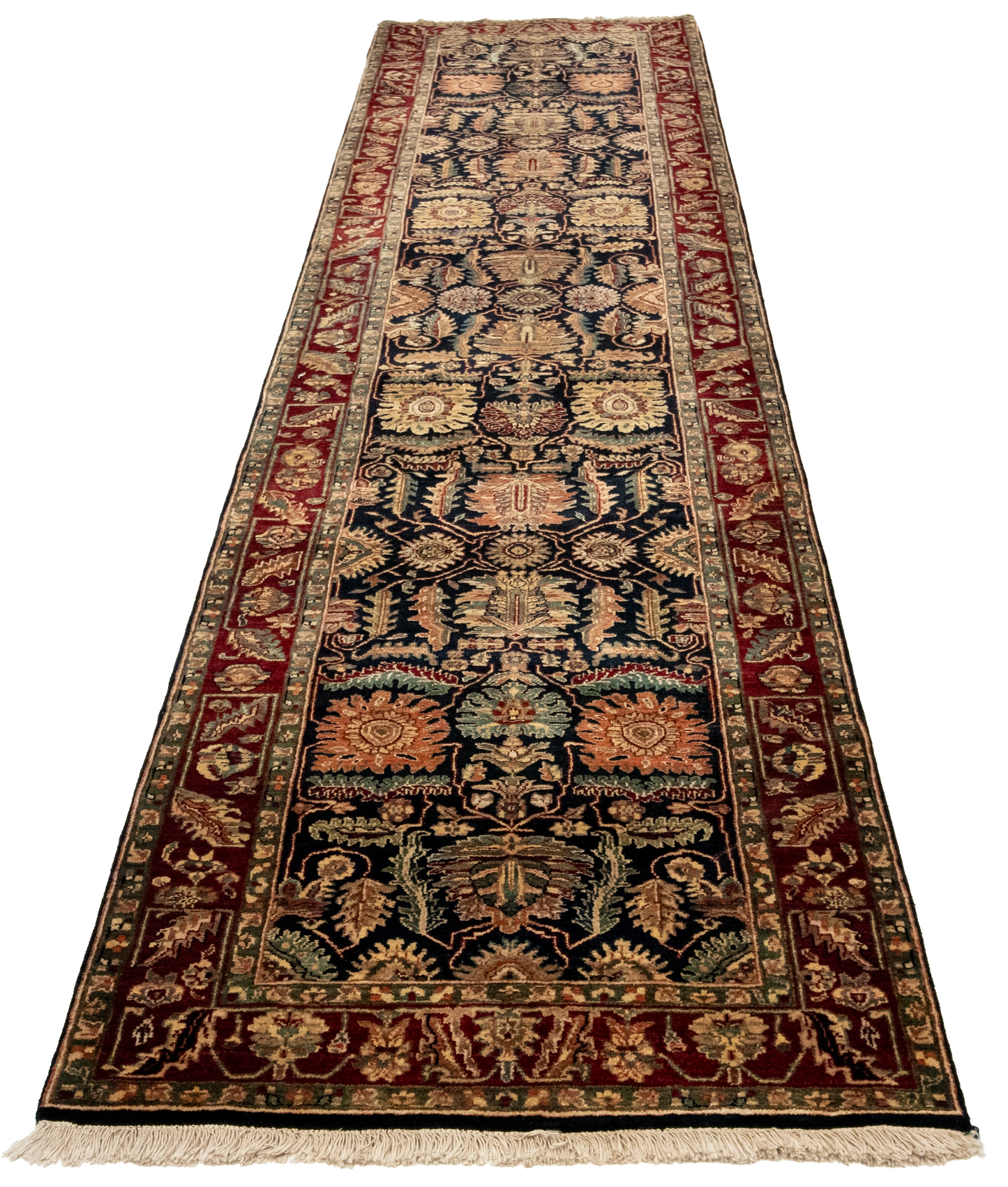 W 3 L 13.3 Sh Abbas Runner 100% Wool Hand-Woven All-Over Design - 52185
