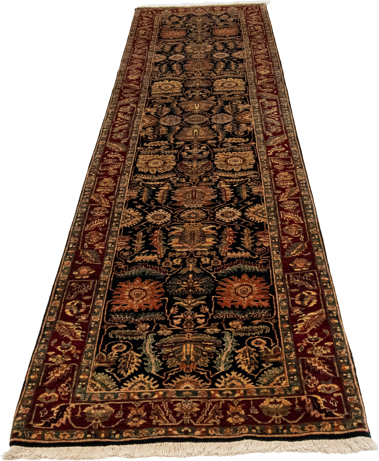 W 3 L 13.3 Sh Abbas Runner 100% Wool Hand-Woven All-Over Design - 52185
