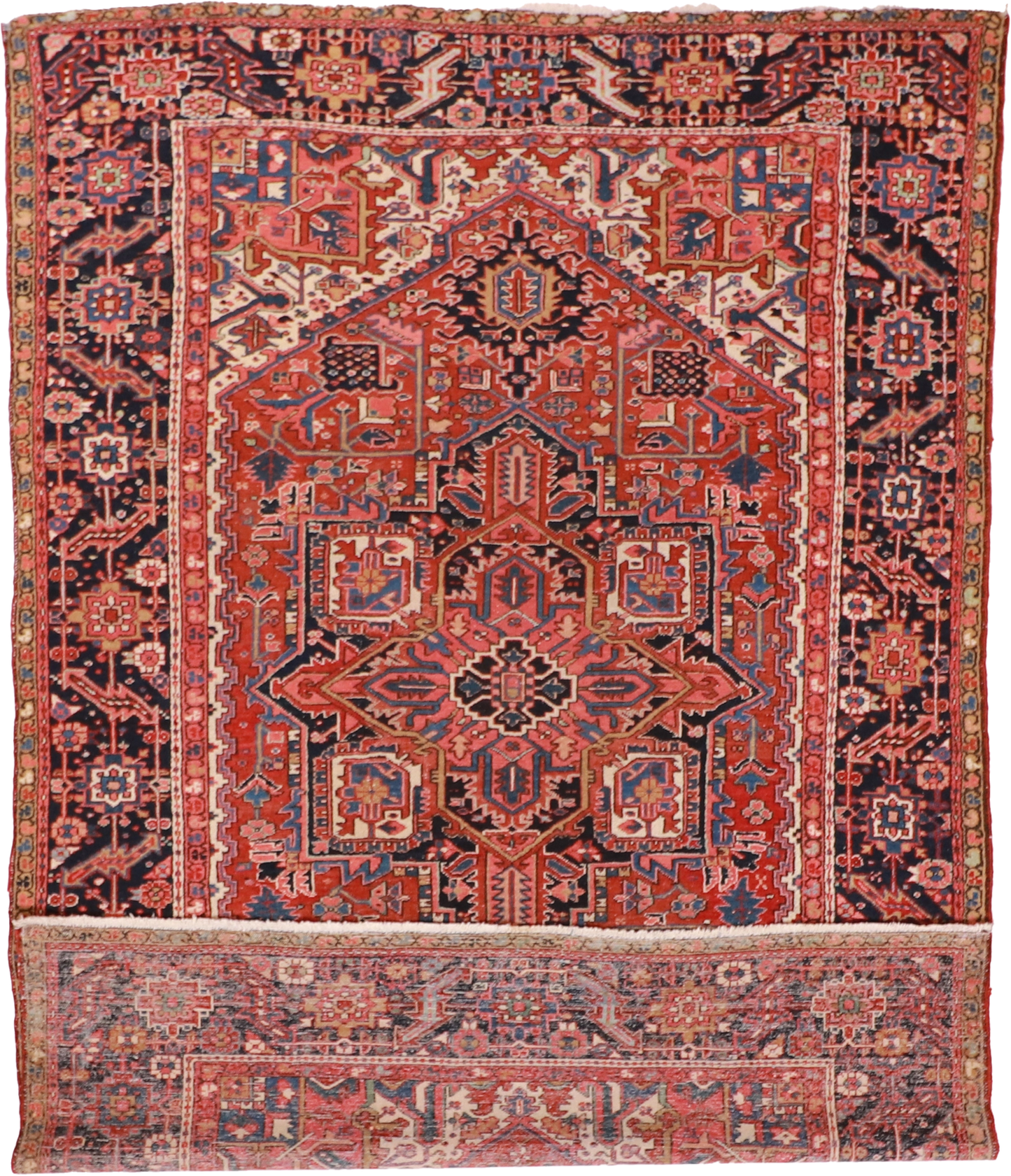 W 7.8 L 11.2 Serapie 100% Wool Hand-Woven Geometric Design - 52194