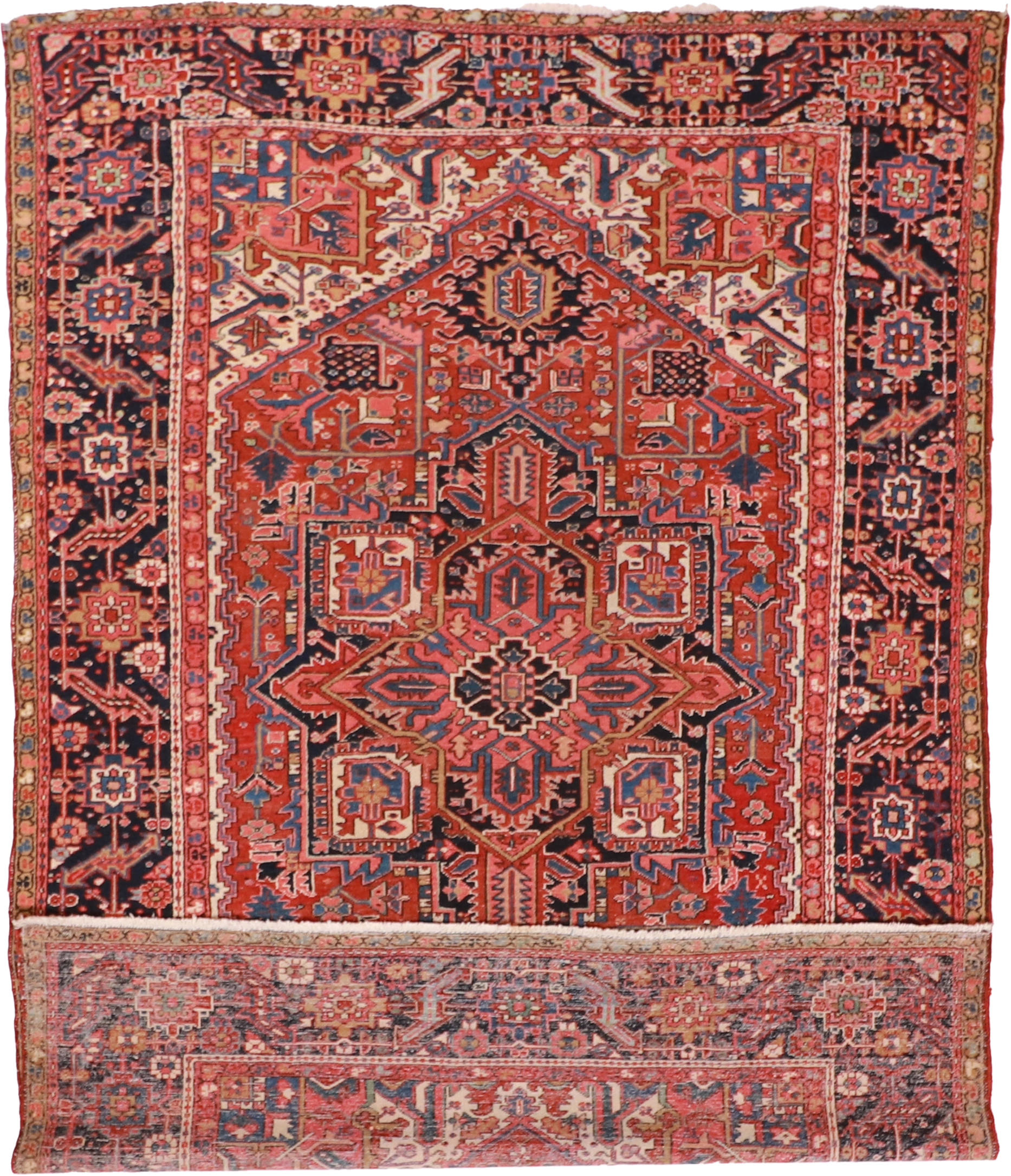 W 7.8 L 11.2 Serapie 100% Wool Hand-Woven Geometric Design - 52194