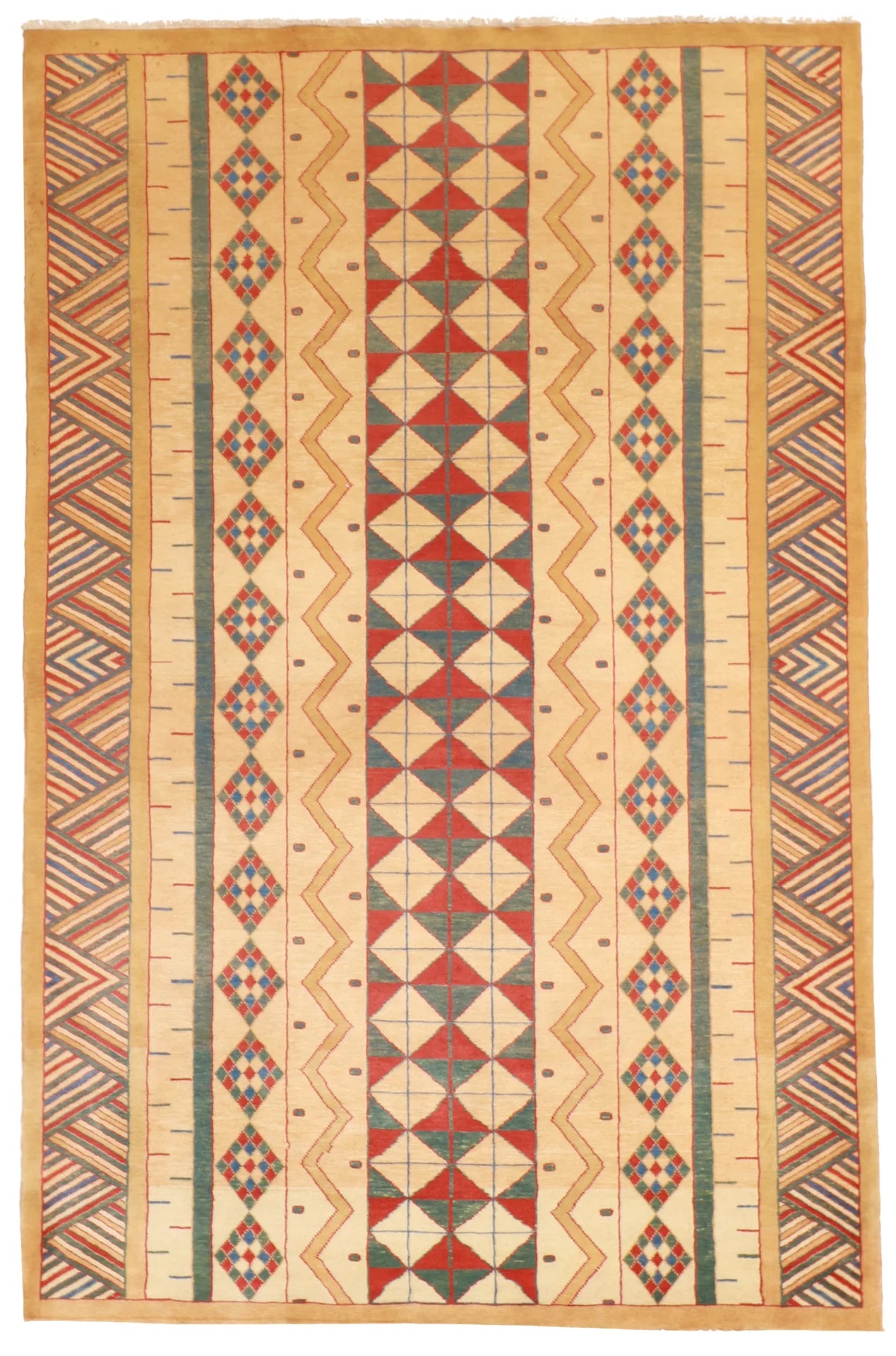 W 4.8 L 7.3 Choba 100% Wool Hand-Woven All-Over Design - 52214