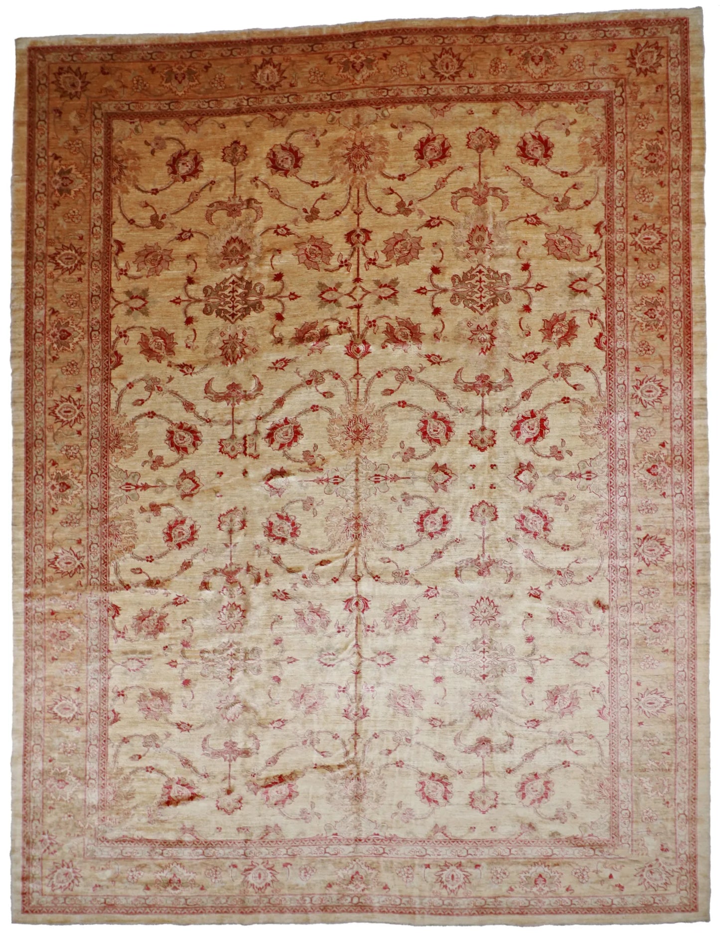 W 12.9 L 16.7 Frahan 100% Wool Hand-Woven All Over Design - 52291