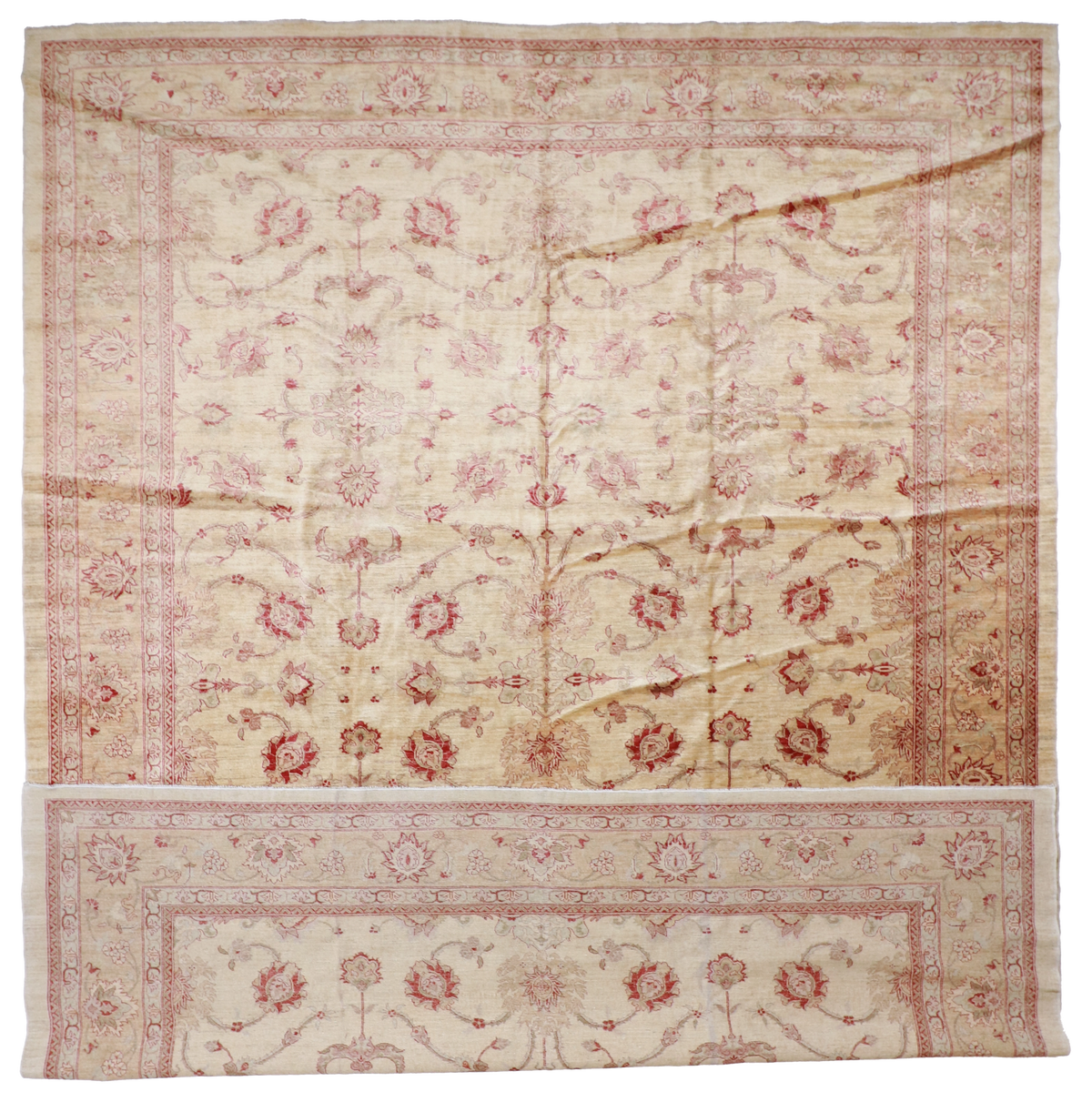 W 12.9 L 16.7 Frahan 100% Wool Hand-Woven All Over Design - 52291