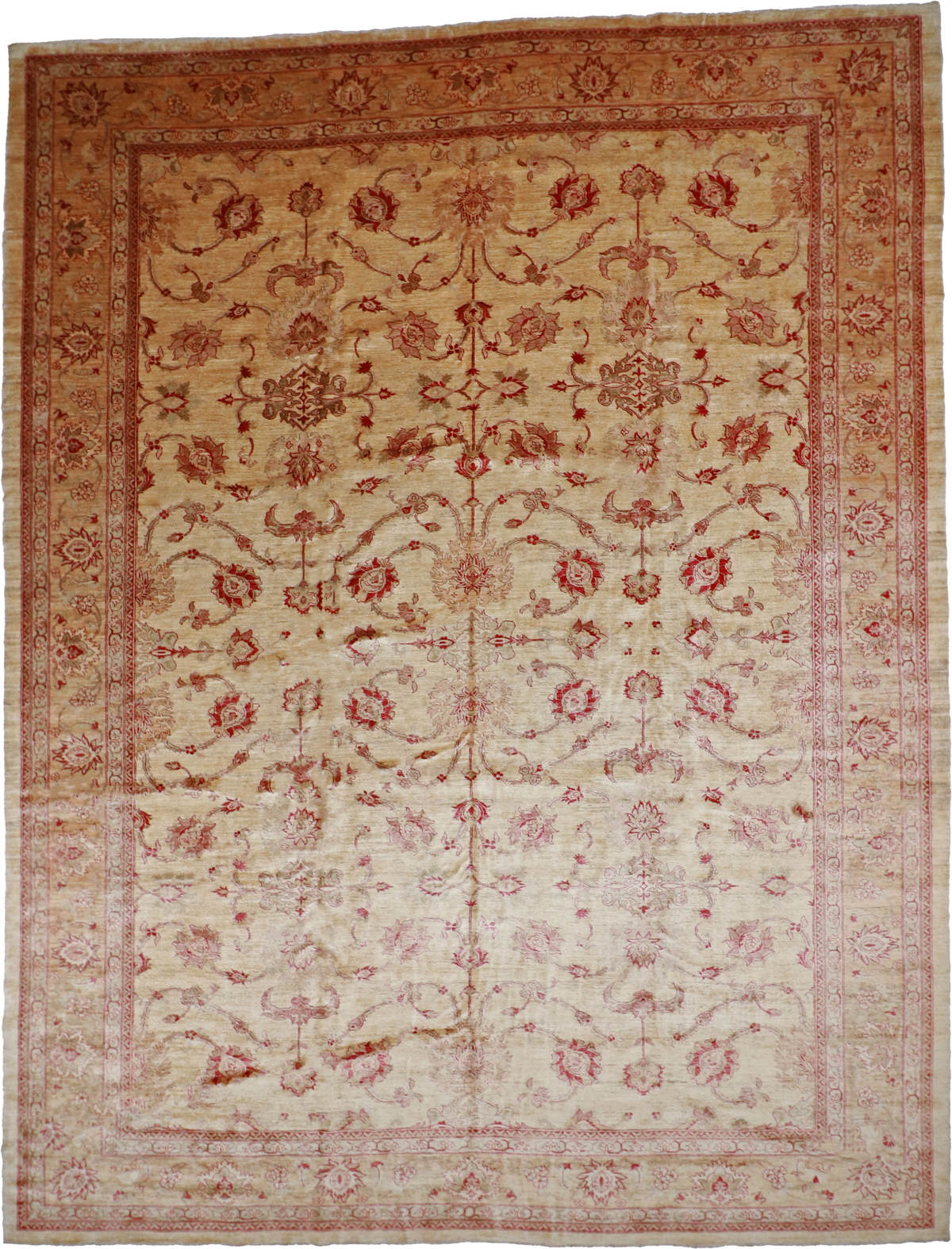 W 12.9 L 16.7 Frahan 100% Wool Hand-Woven All Over Design - 52291