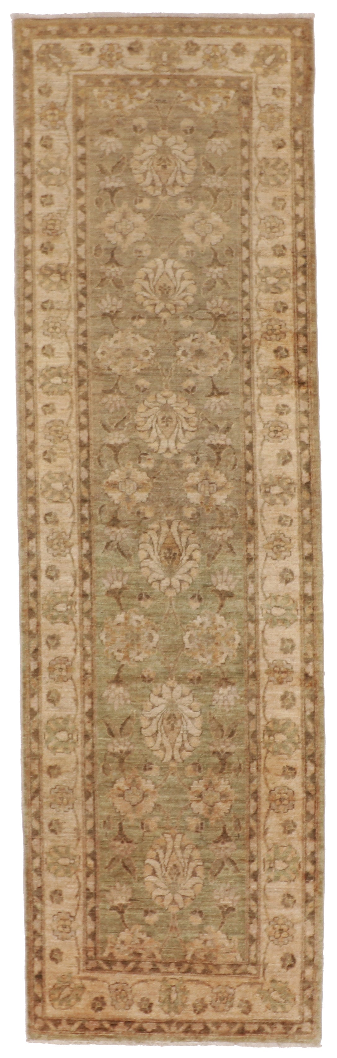W 2.7 L 8.9 Sh. Abbas Runner 100% Wool Handmade Pakistan All Over Design - 52336