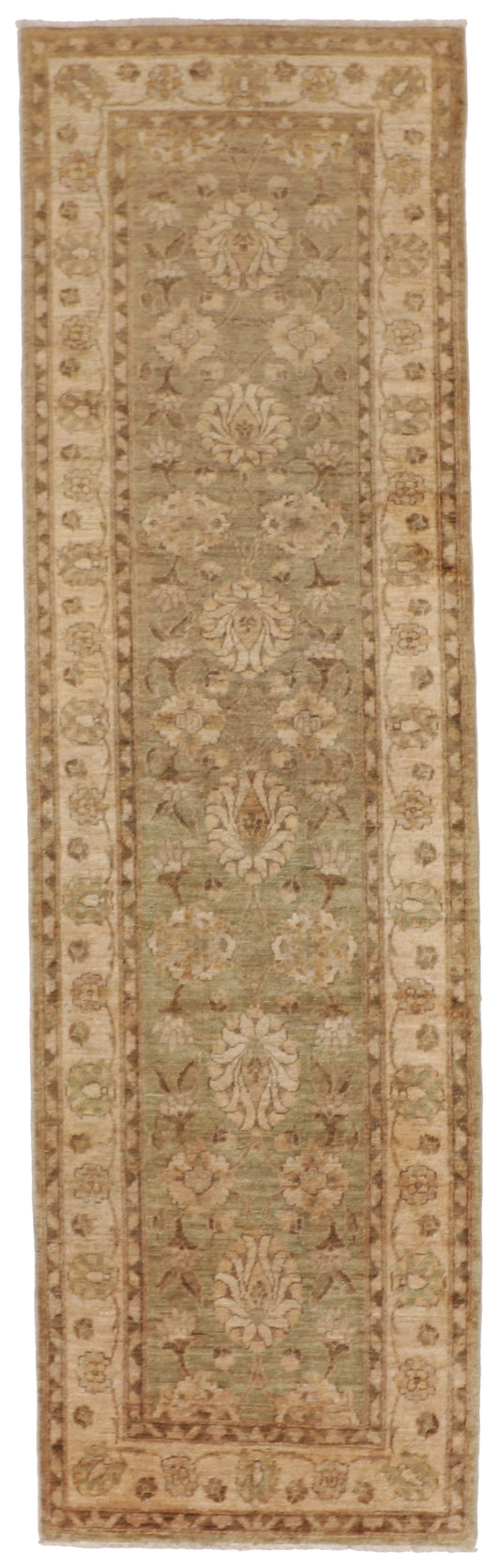 W 2.7 L 8.9 Sh. Abbas Runner 100% Wool Handmade Pakistan All Over Design - 52336