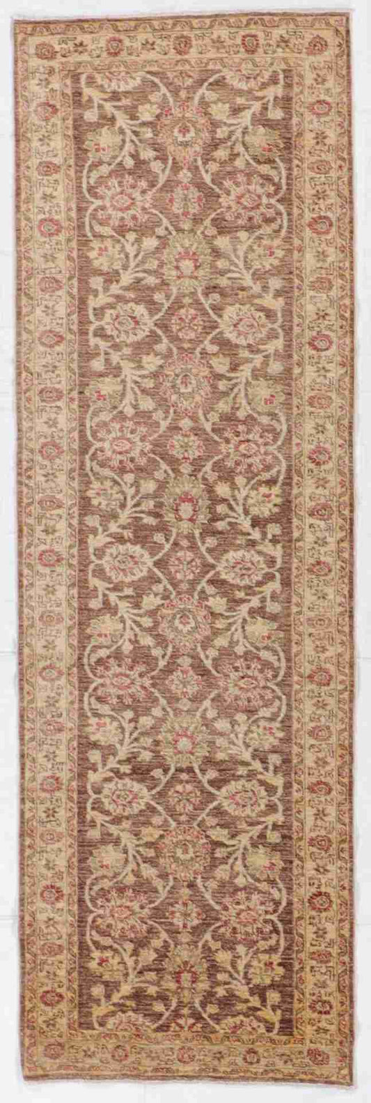 W 3.2 - L 9.10 - Mahal Fine All Over Rectangle - Finest Hand-Knotted Quality Wool - 52352