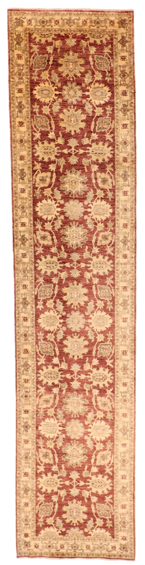 W 3.1 - L 13.8 - Sultan Abad Fine All Over Rectangle - Finest Hand-Knotted Quality Wool - 52405