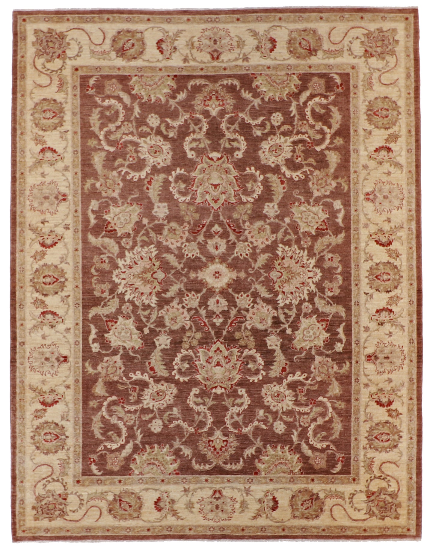 W 8.2 L 10.6 Farahan 100% Wool Hand-Woven All-Over Design - 52437