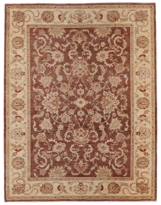 W 8.2 L 10.6 Farahan 100% Wool Hand-Woven All-Over Design - 52437