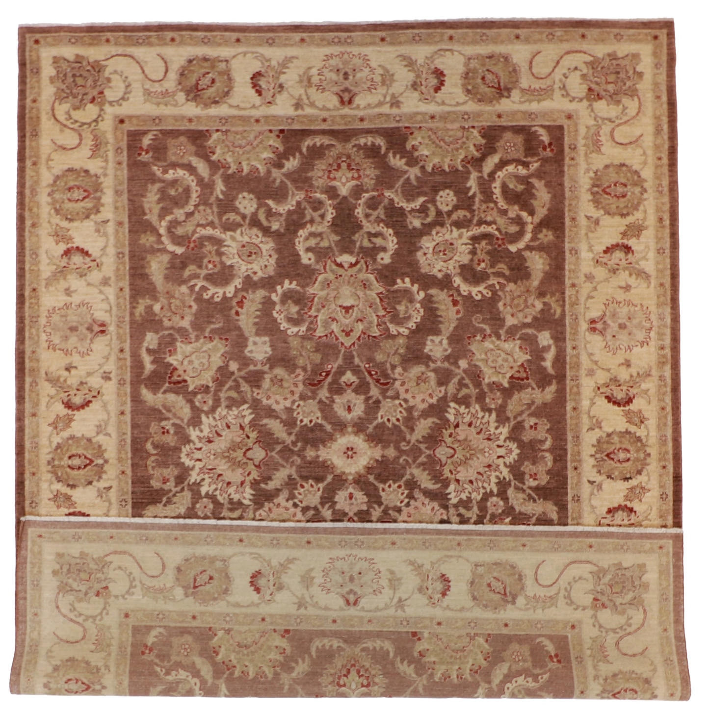 W 8.2 L 10.6 Farahan 100% Wool Hand-Woven All-Over Design - 52437