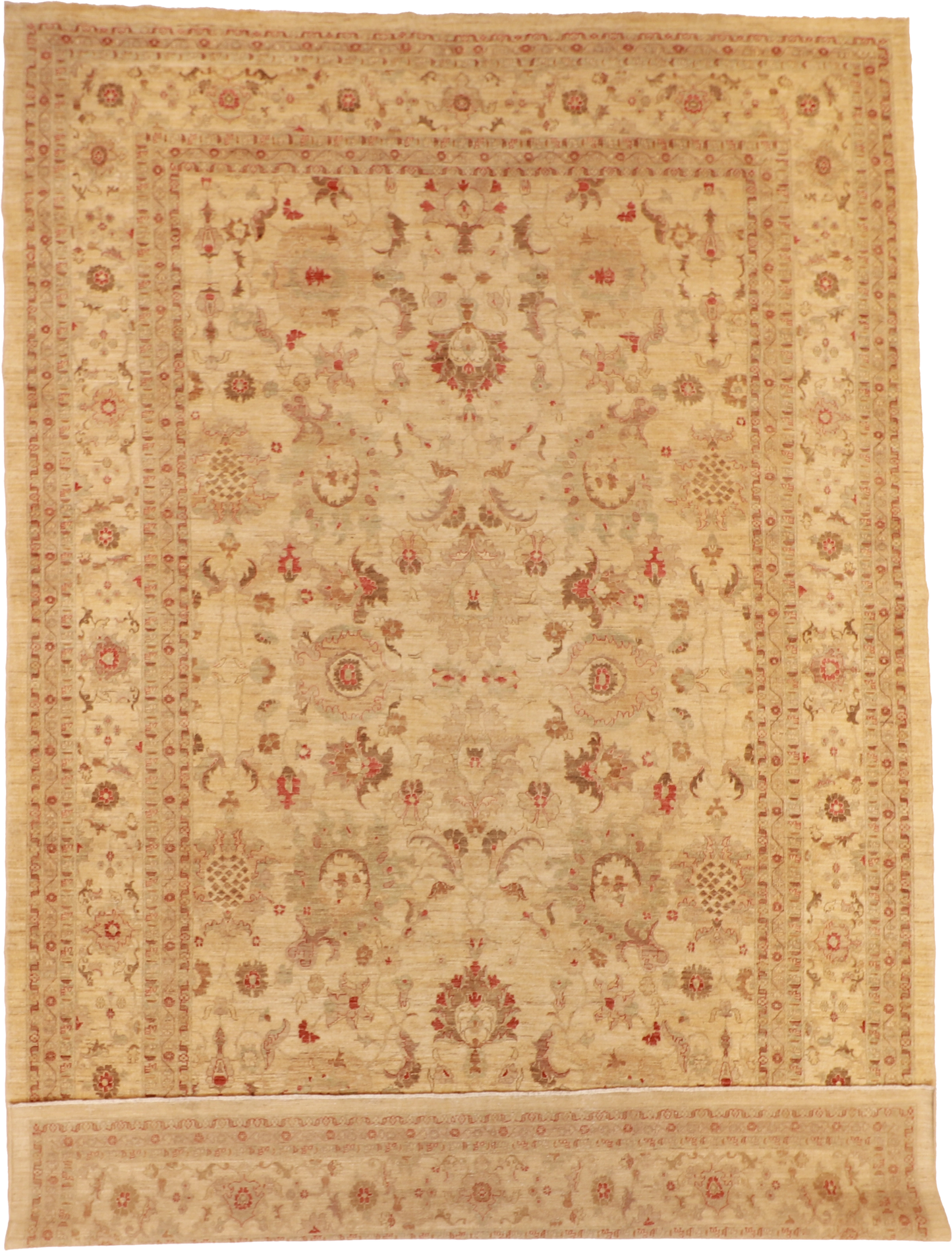 W 10 - L 15 - Mahal Fine/Wool All Over Rectangle - Finest Hand-Knotted Quality Wool - 52463