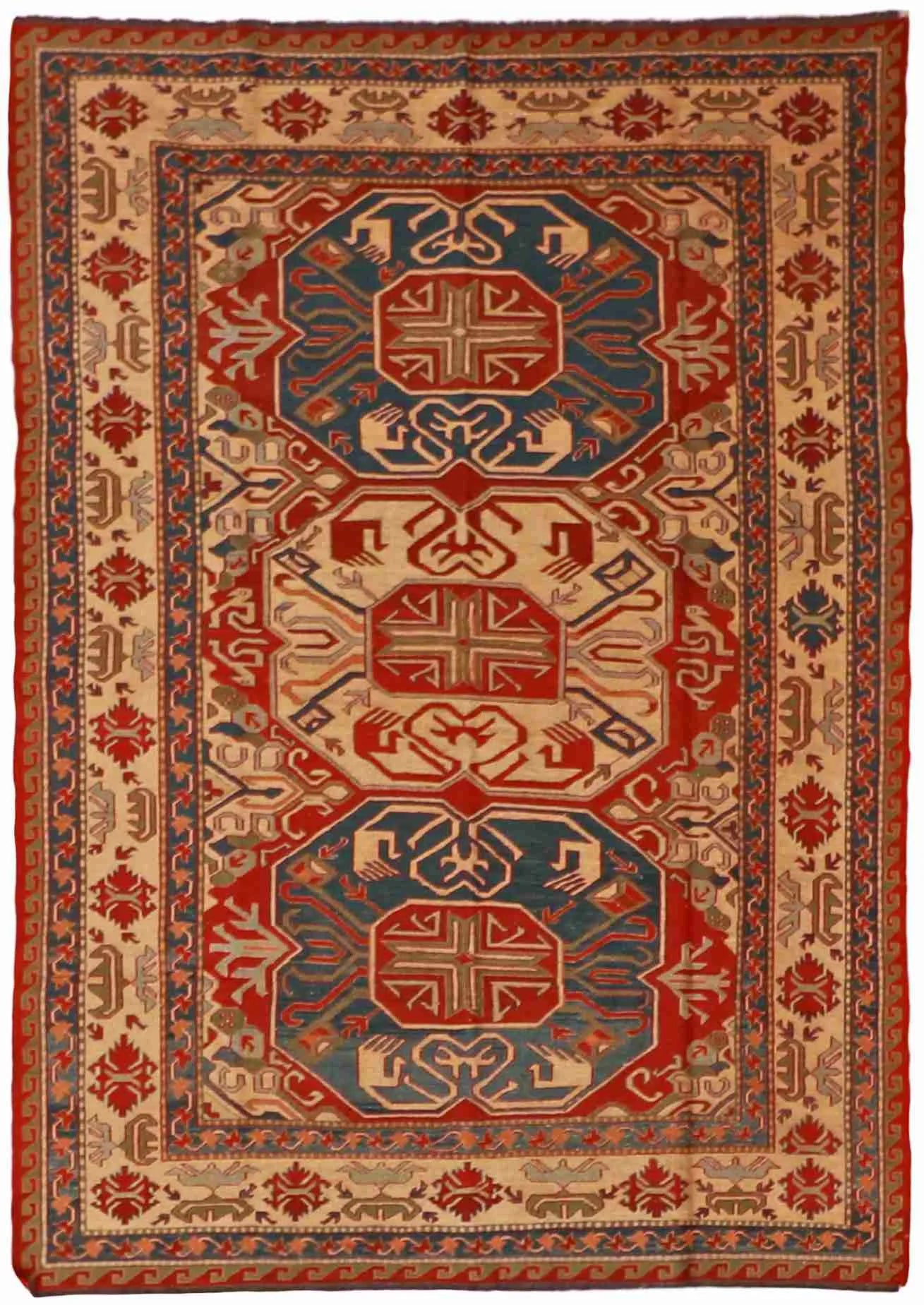 5.5 x 7.8 - Kilim Wool All Over Rectangle - Finest Hand-Made Quality Wool - 52493