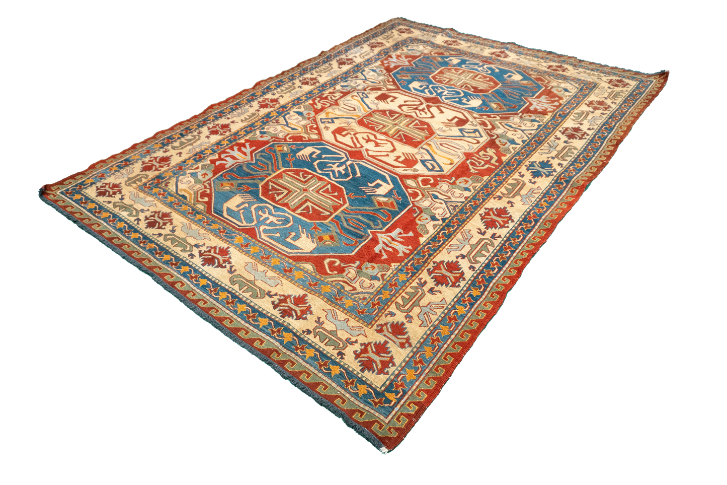 W 5.5 L 7.8 Kilim 100% Wool Hand-Woven All-Over Design - 52493