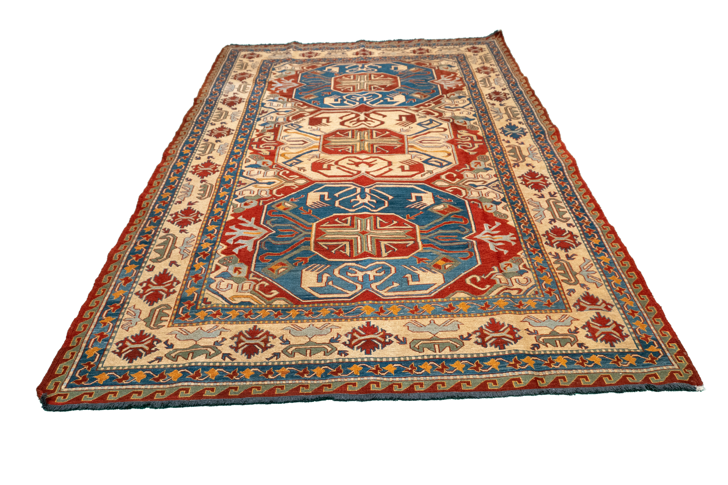 W 5.5 L 7.8 Kilim 100% Wool Hand-Woven All-Over Design - 52493
