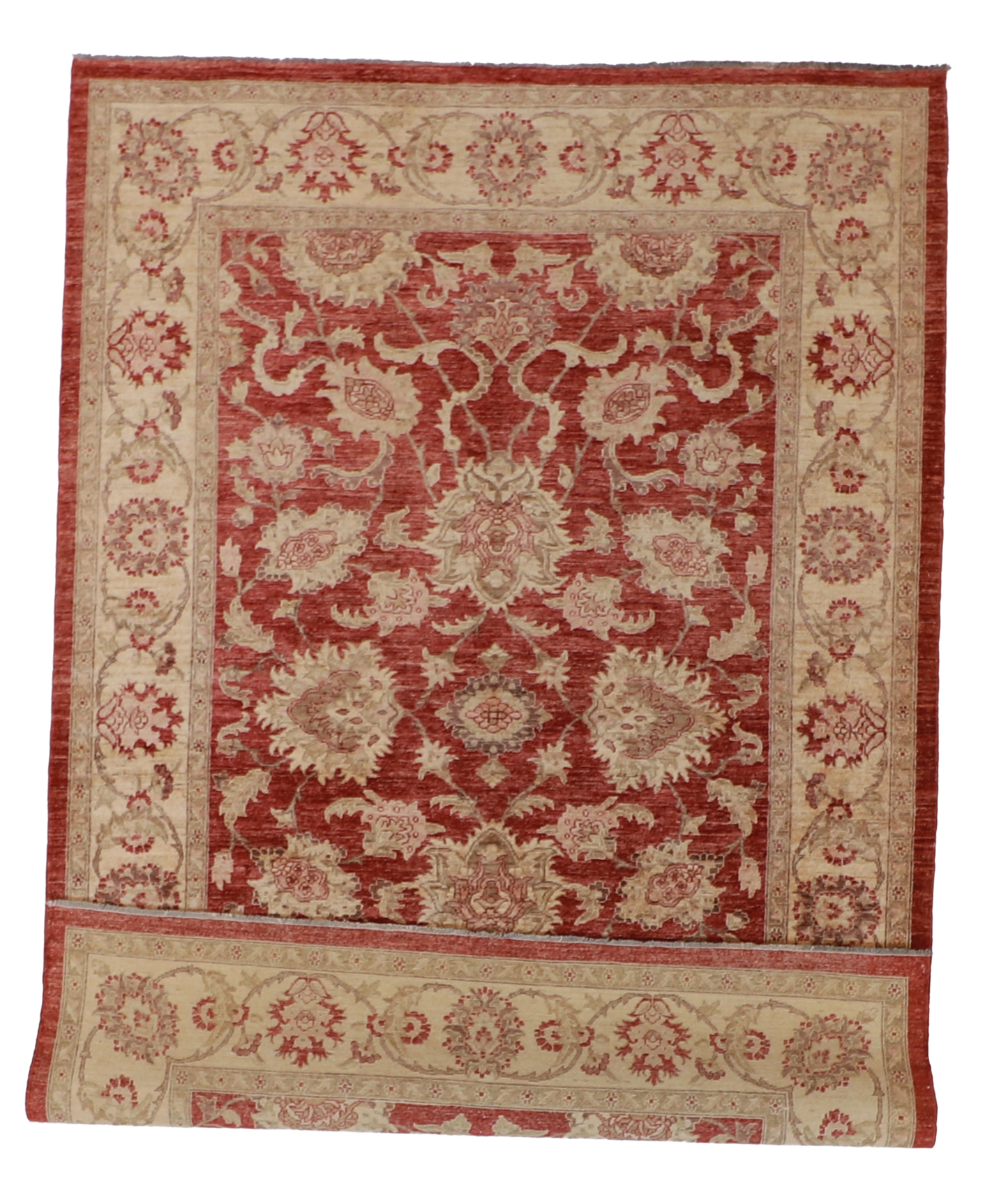 W 6.1 - L 8.11 - Haj Jallie Wool Traditional Rectangle - Finest Hand-Knotted Quality Wool - 52529
