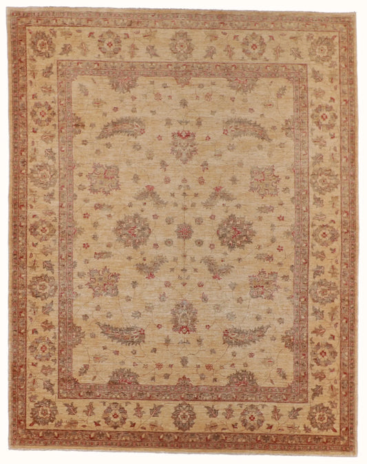 W 8 L 10.2 Kashan 100% Wool Hand-Woven All-Over Design - 52531