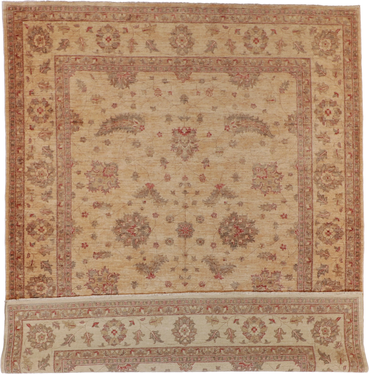W 8 L 10.2 Kashan 100% Wool Hand-Woven All-Over Design - 52531