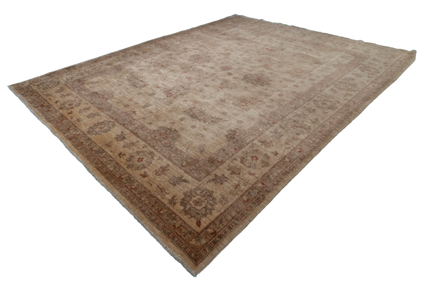 W 8 L 10.2 Kashan 100% Wool Hand-Woven All-Over Design - 52531