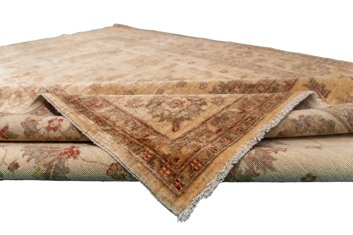 W 8 L 10.2 Kashan 100% Wool Hand-Woven All-Over Design - 52531