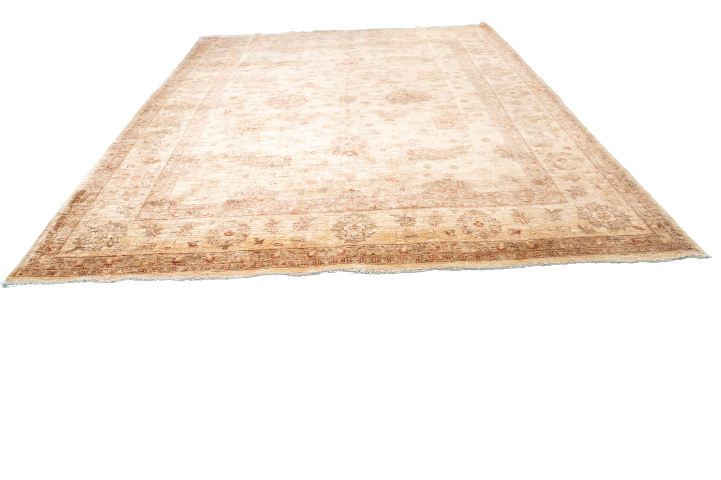 W 8 L 10.2 Kashan 100% Wool Hand-Woven All-Over Design - 52531