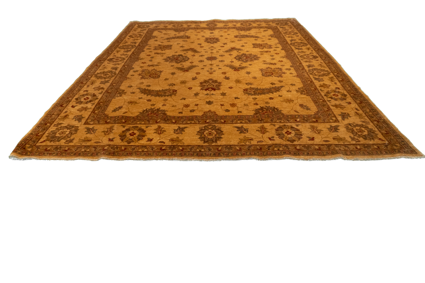 W 8 L 10.2 Kashan 100% Wool Hand-Woven All-Over Design - 52531