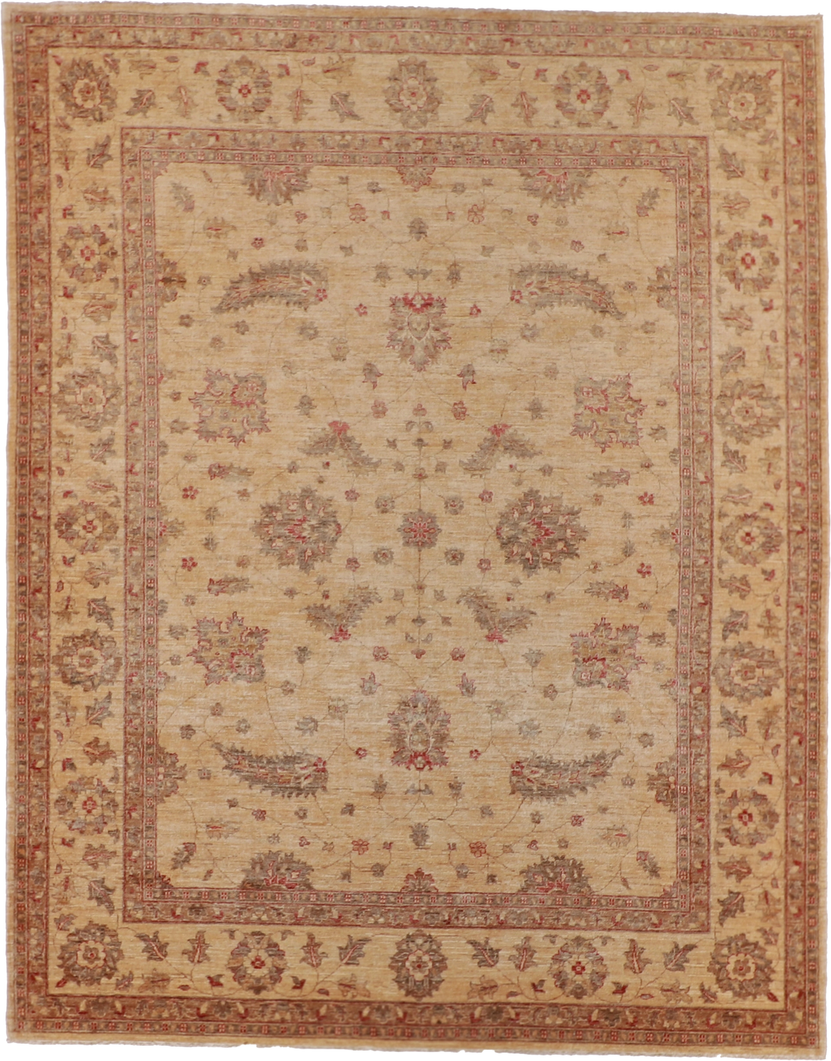 W 8 L 10.2 Kashan 100% Wool Hand-Woven All-Over Design - 52531