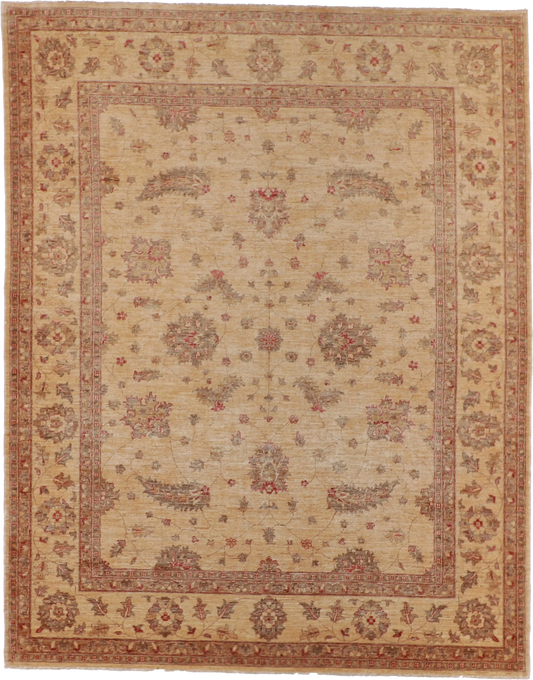W 8 L 10.2 Kashan 100% Wool Hand-Woven All-Over Design - 52531